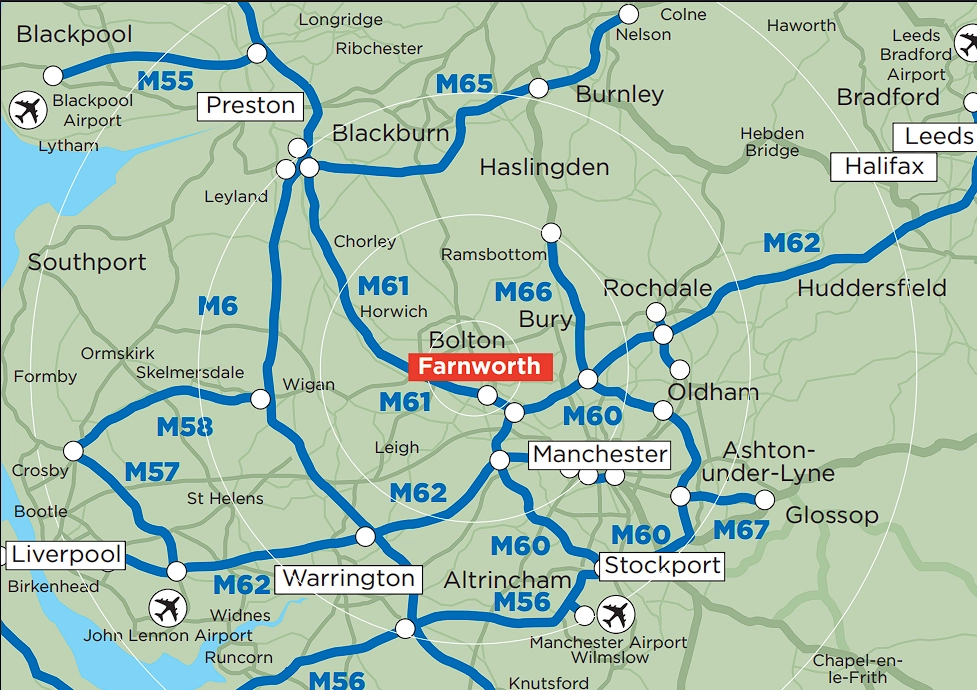 Mini route map from M60 and M61